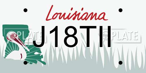 J18TII Louisiana License Plate
