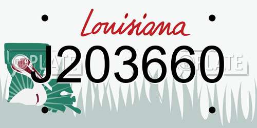 J203660 Louisiana License Plate
