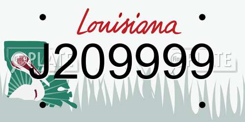 J209999 Louisiana License Plate