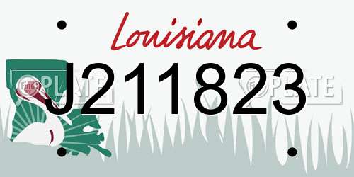 J211823 Louisiana License Plate