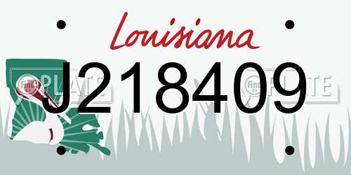 J218409 Louisiana License Plate
