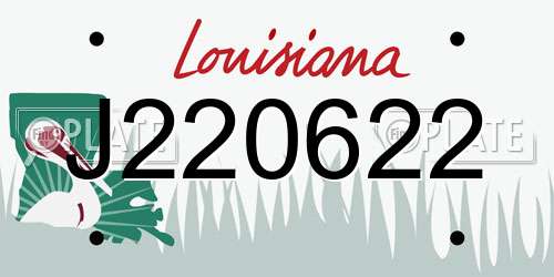 J220622 Louisiana License Plate