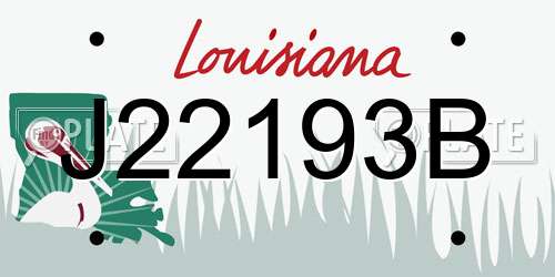 J22193B Louisiana License Plate