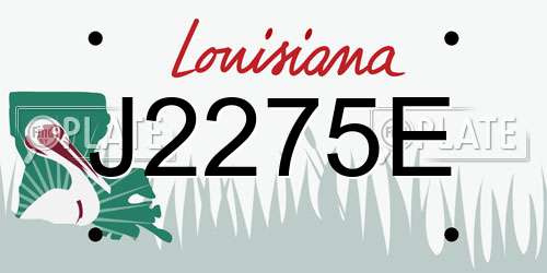 J2275E Louisiana License Plate