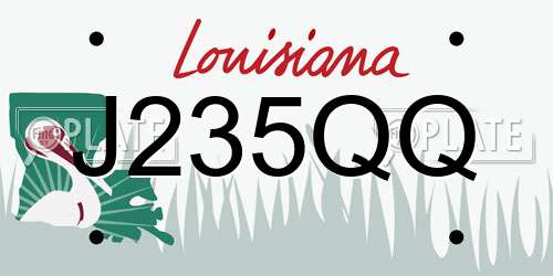 J235QQ Louisiana License Plate