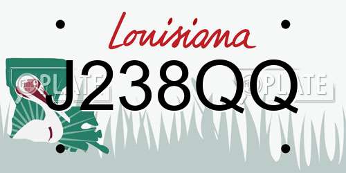 J238QQ Louisiana License Plate