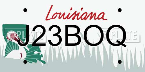 J23BOQ Louisiana License Plate