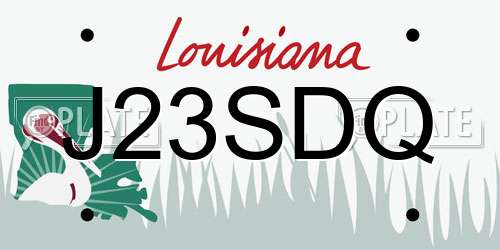 J23SDQ Louisiana License Plate