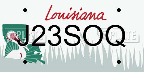 J23SOQ Louisiana License Plate