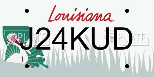 J24KUD Louisiana License Plate