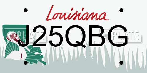 J25QBG Louisiana License Plate