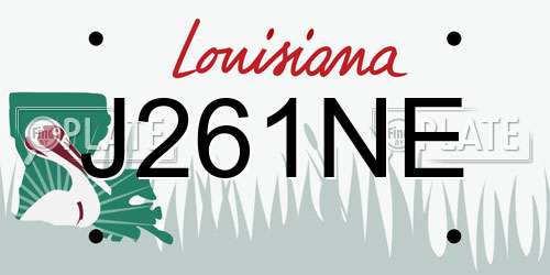 J261NE Louisiana License Plate