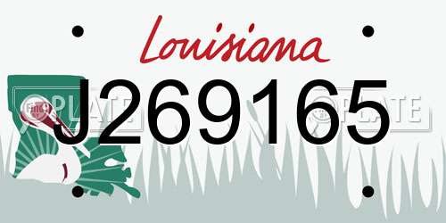 J269165 Louisiana License Plate