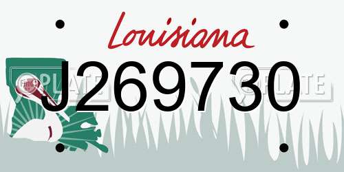 J269730 Louisiana License Plate