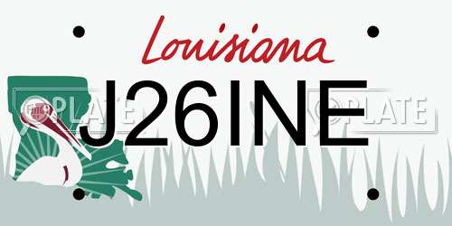 J26INE Louisiana License Plate