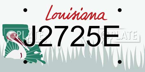 J2725E Louisiana License Plate