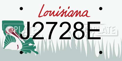 J2728E Louisiana License Plate