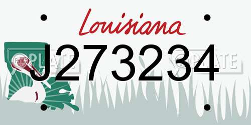 J273234 Louisiana License Plate