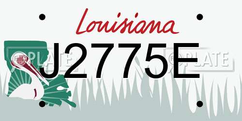 J2775E Louisiana License Plate