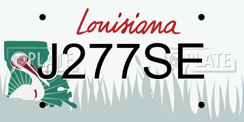 J277SE Louisiana License Plate