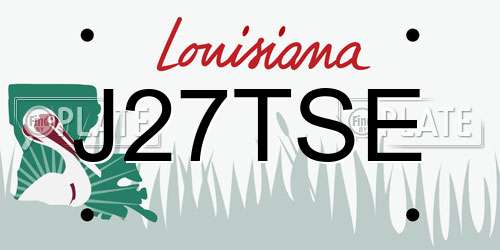 J27TSE Louisiana License Plate