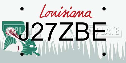 J27ZBE Louisiana License Plate