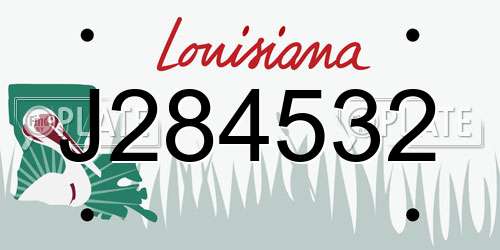 J284532 Louisiana License Plate