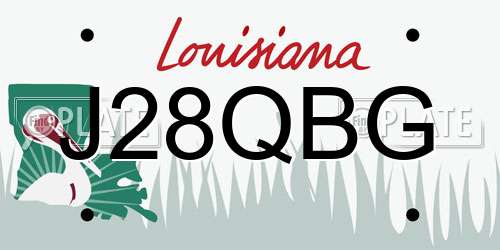 J28QBG Louisiana License Plate