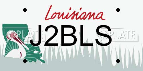 J2BLS Louisiana License Plate