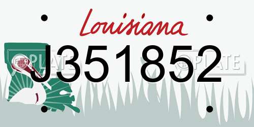 J351852 Louisiana License Plate