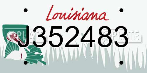 J352483 Louisiana License Plate