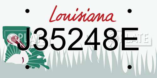 J35248E Louisiana License Plate