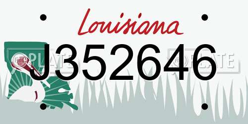 J352646 Louisiana License Plate