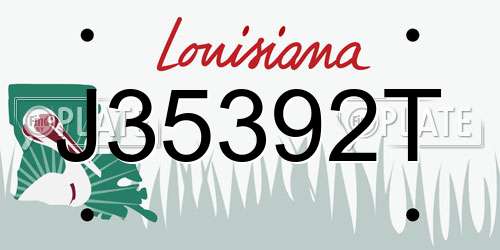 J35392T Louisiana License Plate