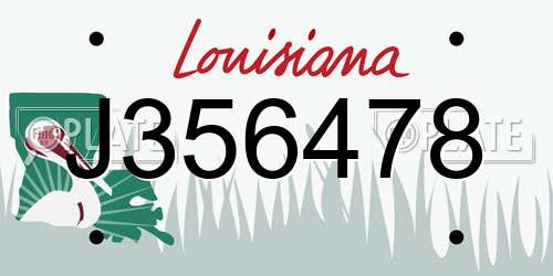 J356478 Louisiana License Plate