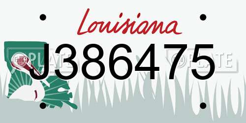 J386475 Louisiana License Plate