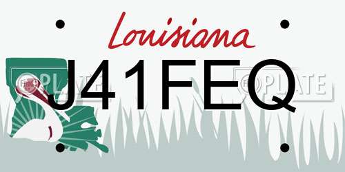 J41FEQ Louisiana License Plate