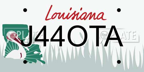 J44OTA Louisiana License Plate