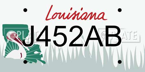 J452AB Louisiana License Plate
