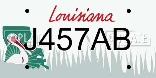 J457AB Louisiana License Plate