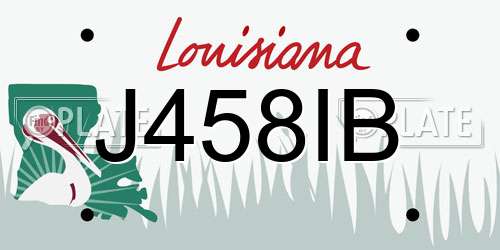 J458IB Louisiana License Plate