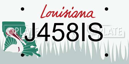 J458IS Louisiana License Plate