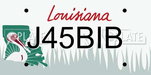 J45BIB Louisiana License Plate