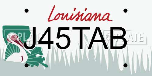 J45TAB Louisiana License Plate