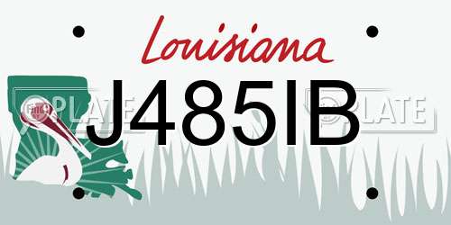 J485IB Louisiana License Plate