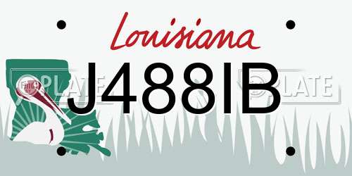 J488IB Louisiana License Plate