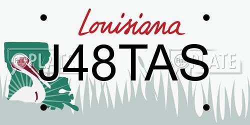 J48TAS Louisiana License Plate