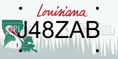 J48ZAB Louisiana License Plate
