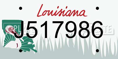 J517986 Louisiana License Plate