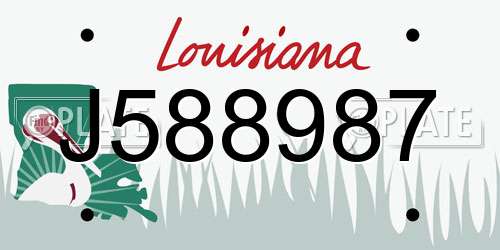 J588987 Louisiana License Plate
